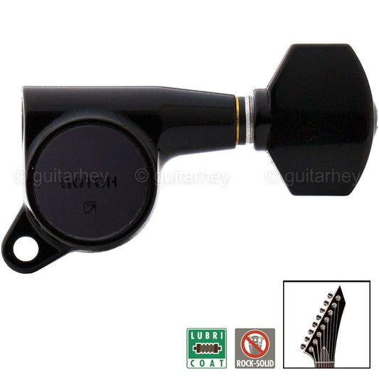 NEW Gotoh SG381-07 Guitar Tuners 8-STRING In-Line Set Right Handed - BLACK