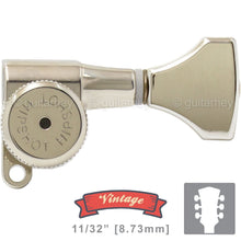 Load image into Gallery viewer, NEW Hipshot Vintage L3+R3 LOCKING Mini Tuners SET HS Buttons 3x3, NICKEL