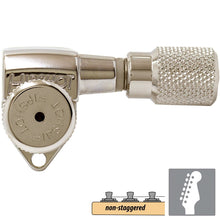 Load image into Gallery viewer, NEW Hipshot Grip-Locking Non-Staggered Open-Gear 6 in line KNURLED Keys, NICKEL