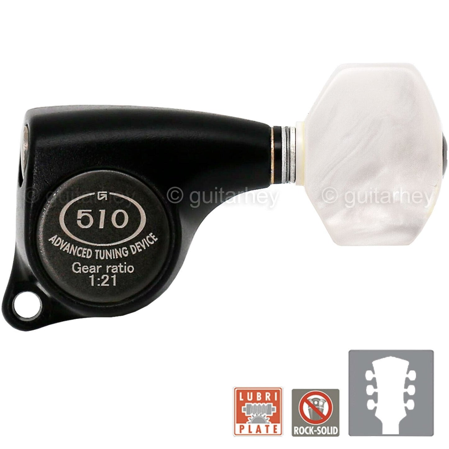 NEW Gotoh SGL510Z-P7 Set Tuners 1:21 Gear Ratio SMALL Buttons 3x3 - BLACK SATIN