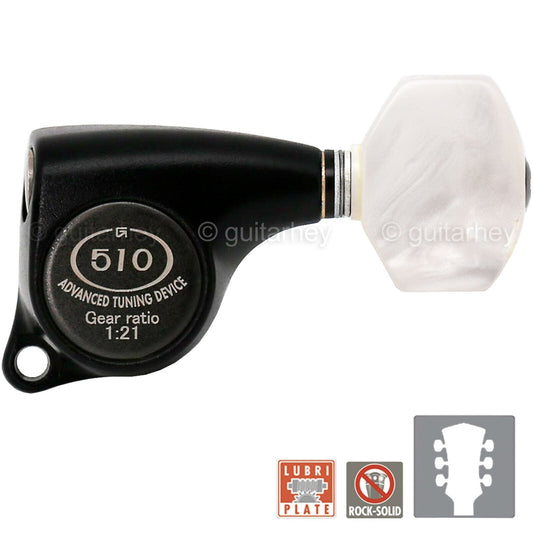 NEW Gotoh SGL510Z-P7 Set Tuners 1:21 Gear Ratio SMALL Buttons 3x3 - BLACK SATIN