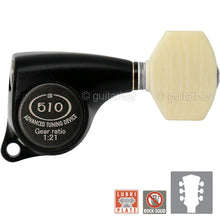 Load image into Gallery viewer, NEW Gotoh SGL510Z-M07 Set Tuners 1:21 Gear Ratio SMALL Buttons 3x3 - BLACK SATIN