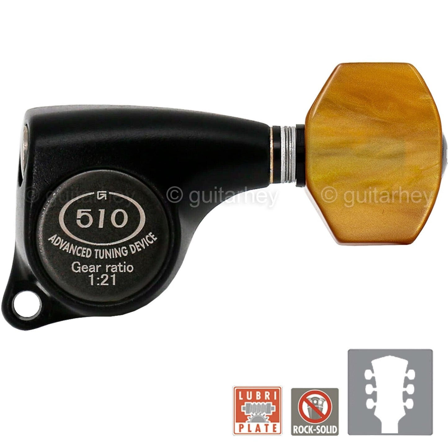 NEW Gotoh SGL510Z-P8 Set Tuners 1:21 Gear Ratio SMALL Buttons 3x3 - BLACK SATIN