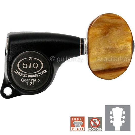 NEW Gotoh SGL510Z-P2 Set Tuners 1:21 Gear Ratio LARGE Buttons 3x3 - BLACK SATIN