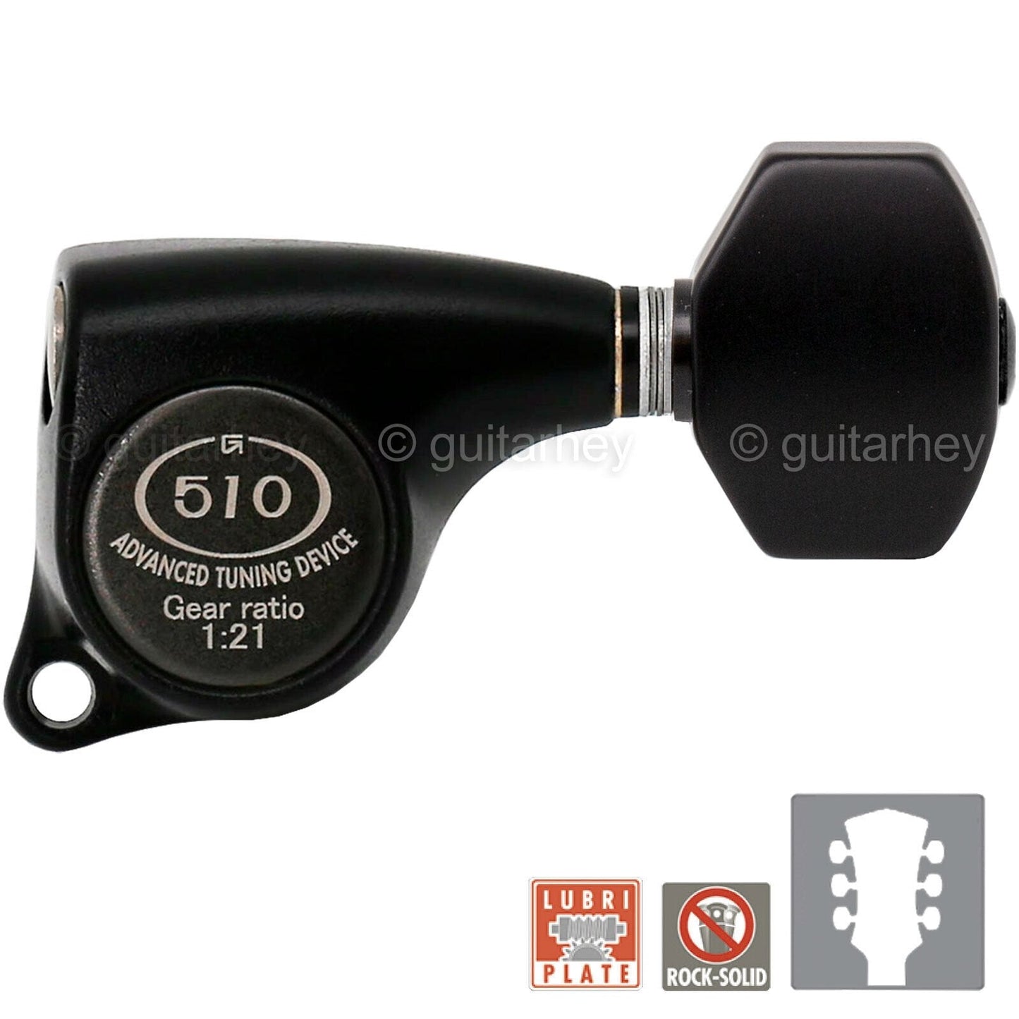 NEW Gotoh SGL510Z-B07 Set Tuners 1:21 Gear Ratio SMALL Buttons 3x3 - BLACK SATIN