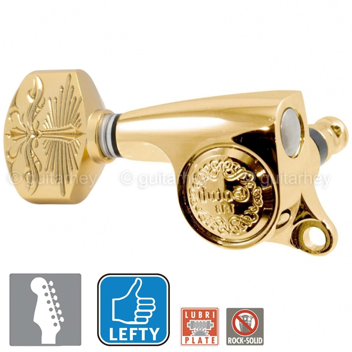 NEW Gotoh SGS510Z-A70LX Luxury Mode 6 In-line Mini Tuners LEFT-HANDED - GOLD