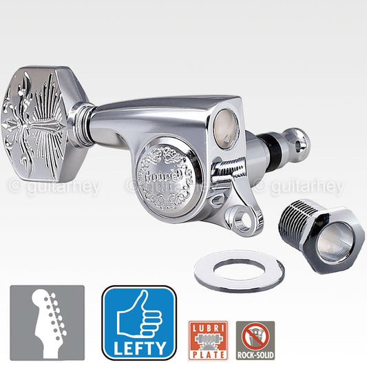 NEW Gotoh SGS510Z-A70LX Luxury Mode 6 In-line Mini Tuners LEFT-HANDED - CHROME