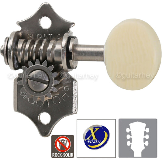 NEW Gotoh SE700-M5 OPEN-GEAR Tuning Small Ivory Buttons 3x3 Tuners - X-NICKEL