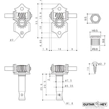 Load image into Gallery viewer, NEW Gotoh SE700-B5 OPEN-GEAR Tuning SET w/ Small Buttons 3x3 Tuners - NICKEL