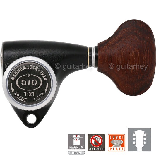NEW Gotoh SGV510Z-GL5 MGT L3+R3 LOCKING Tuners 21:1 Gear Ratio 3x3 - BLACK SATIN