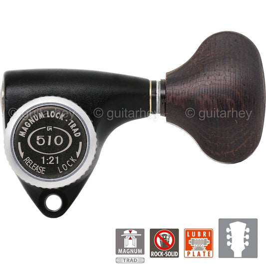NEW Gotoh SGV510Z-TL5 MGT L3+R3 LOCKING Tuners 21:1 Gear Ratio 3x3 - BLACK SATIN