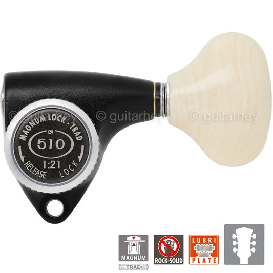 NEW Gotoh SGV510Z-VL5 MGT L3+R3 LOCKING Tuners 21:1 Gear Ratio 3x3 - BLACK SATIN