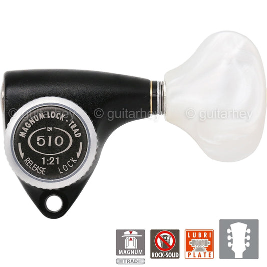 NEW Gotoh SGV510Z-WL5 MGT L3+R3 LOCKING Tuners 21:1 Gear Ratio 3x3 - BLACK SATIN