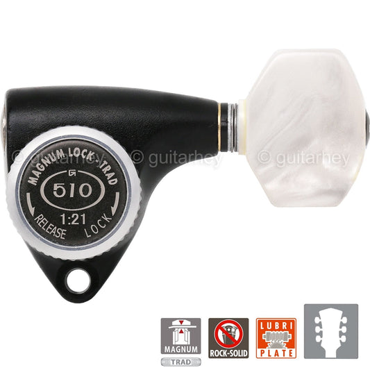 NEW Gotoh SGV510Z-P7 MGT L3+R3 LOCKING Tuners 21:1 Gear Ratio 3x3 - BLACK SATIN
