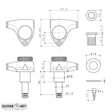 Load image into Gallery viewer, NEW Gotoh SGV510Z-M07 MGT L3+R3 LOCKING Tuners 21:1 Gear Ratio 3x3 - BLACK SATIN