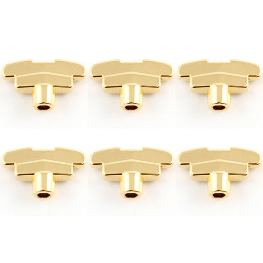 NEW (6) Rotomatic Buttons For Grover Tuners Imperial Keys Style w/ Screws - GOLD