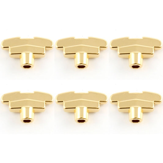NEW (6) Rotomatic Buttons For Grover Tuners Imperial Keys Style w/ Screws - GOLD