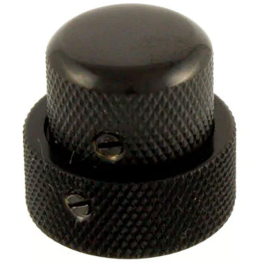 (1) Stacked Knob for '62 Jazz Bass/CTS Stack Pot fit USA Stacked Pots - BLACK
