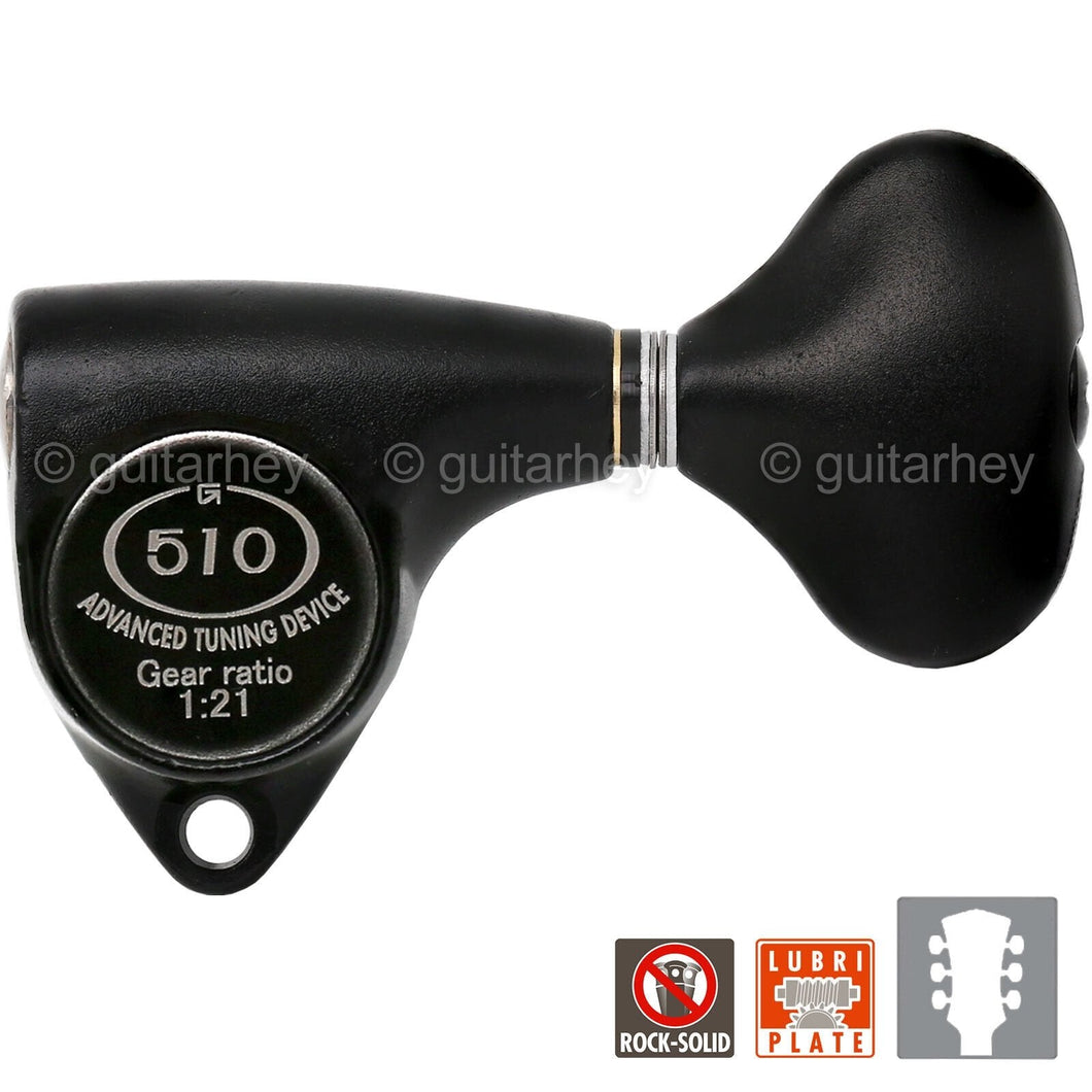 NEW Gotoh SGV510Z-L5 L3+R3 Tuners 21:1 Gear Ratio Large Buttons 3x3, BLACK SATIN