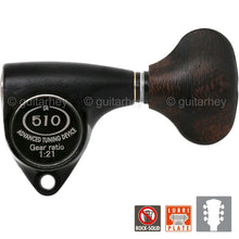 Load image into Gallery viewer, NEW Gotoh SGV510Z-ZL5 L3+R3 Tuners 21:1 Gear Ratio Wood Buttons 3x3, BLACK SATIN