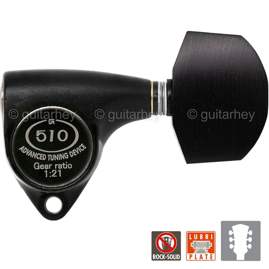 NEW Gotoh SGV510Z-EN01 L3+R3 Tuners 21:1 Gear Ratio Wood Buttons 3x3 BLACK SATIN