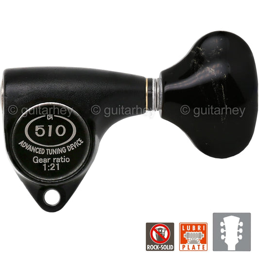 NEW Gotoh SGV510Z-FL5 L3+R3 Tuners 21:1 Gear Ratio LARGE Buttons 3x3 BLACK SATIN