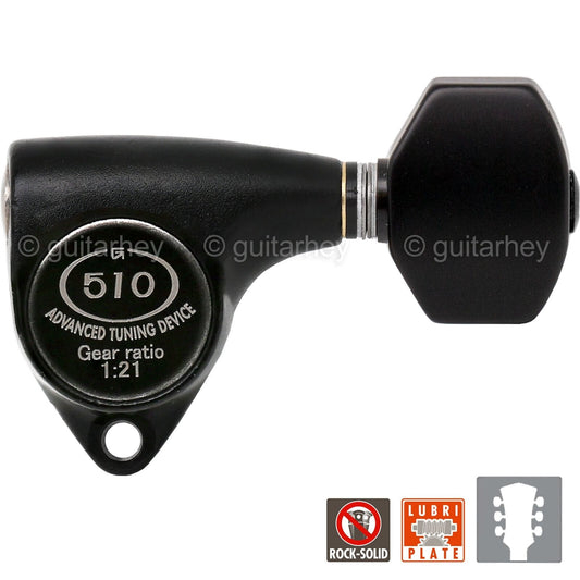 NEW Gotoh SGV510Z-B07 L3+R3 Tuners 21:1 Gear Ratio SMALL Buttons 3x3 BLACK SATIN