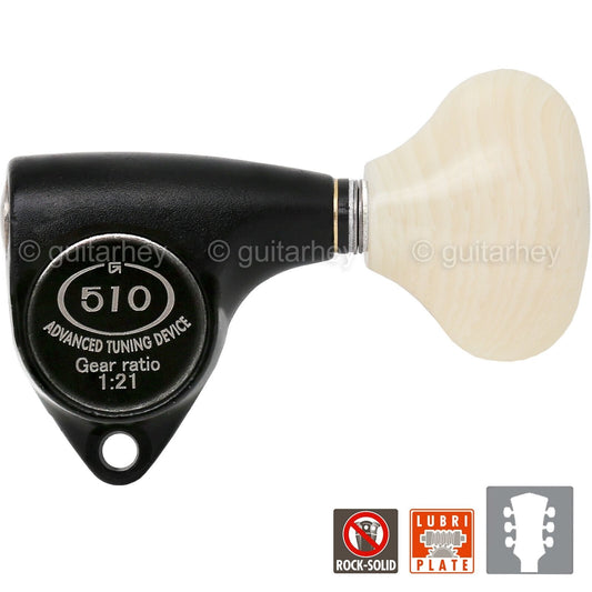 NEW Gotoh SGV510Z-VL5 L3+R3 Tuners 21:1 Gear Ratio LARGE Buttons 3x3 BLACK SATIN