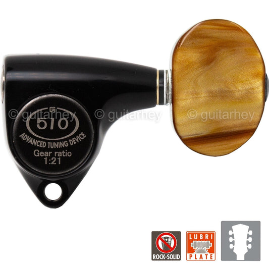 NEW Gotoh SGV510Z-P2 L3+R3 Tuners 21:1 Gear Ratio AMBER Buttons 3x3 - BLACK