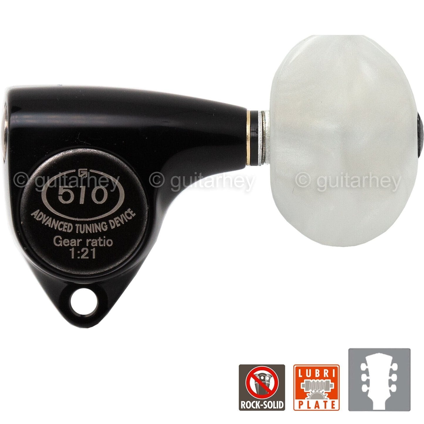 NEW Gotoh SGV510Z-P1 L3+R3 Tuners 21:1 Gear Ratio PEARLOID Buttons 3x3 - BLACK