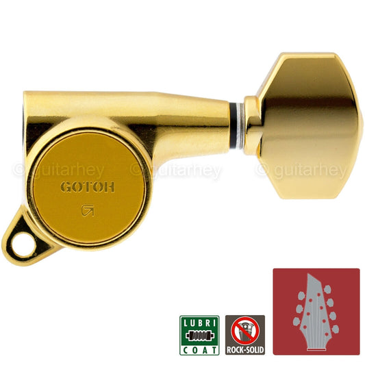 NEW Gotoh SG381-07 L3+R4 7-String Tuners w/ Small Buttons Set 3X4 - GOLD