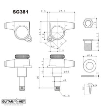 Load image into Gallery viewer, NEW Gotoh SG381-07 MGT L5+R2 Locking Tuners 7-String NON-Staggered 5x2 - BLACK