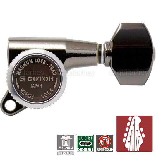 NEW Gotoh SG381-07 MGT L5+R2 Locking Tuners 7-String Set 5x2 - COSMO BLACK