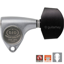 Load image into Gallery viewer, NEW Gotoh SGV510Z-EN01 L3+R3 Tuners 21:1 Gear Ratio EBONY 3x3 - CHROME SATIN