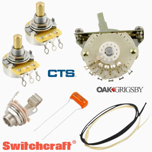 NEW Wiring Kit for Telecaster® 4-Way Switch Oak Grigsby CTS 250K .047 Cloth Wire