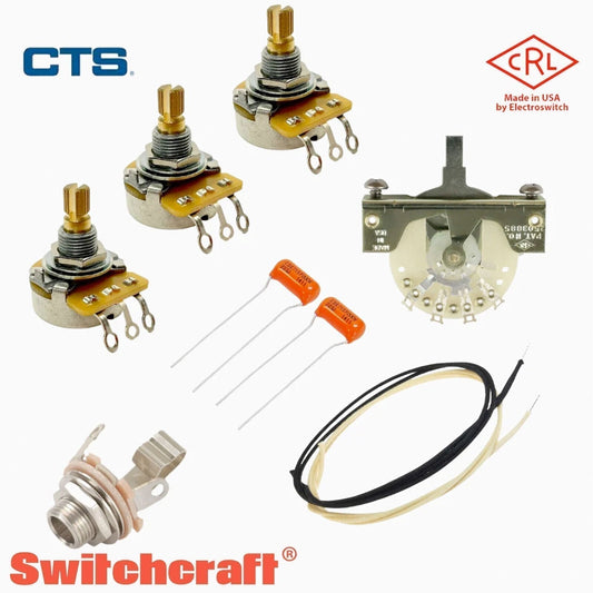 NEW Wiring Kit for Stratocaster® 5-Way CRL Switch CTS 250K .047mfd Cloth Wire