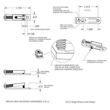 Carregar imagem no visualizador da galeria, NEW USA Hipshot Solo - Single String Guitar Bridge w/ mounting screws - BLACK