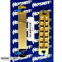 Carregar imagem no visualizador da galeria, NEW Hipshot 6 String Tone-A-Matic Guitar Bridge and Tailpiece Notched - GOLD