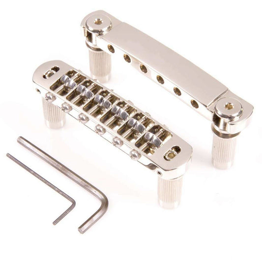 NEW Hipshot 6 String Tone-A-Matic Guitar Bridge and Tailpiece Notched - NICKEL
