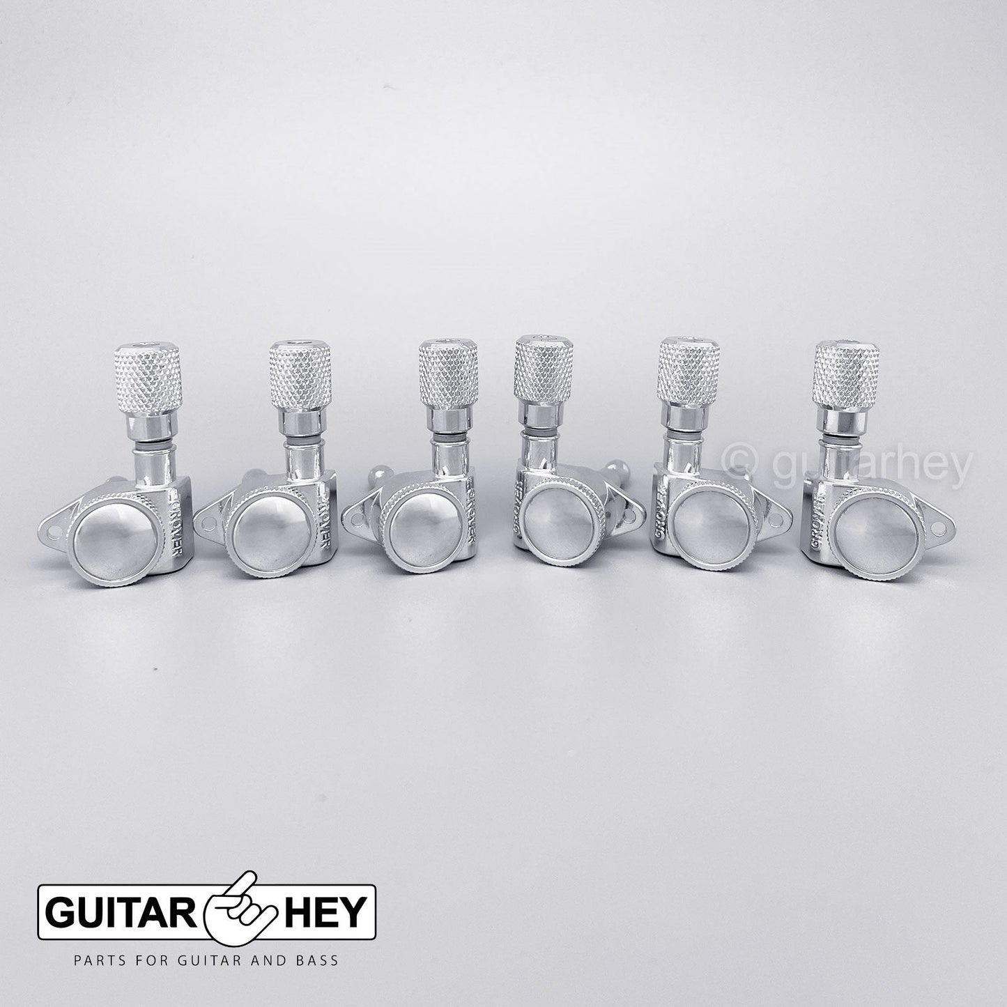 NEW Grover 502 LOCKING Tuners 3x3 Modern Gibson Les Paul KNURLED Buttons, CHROME