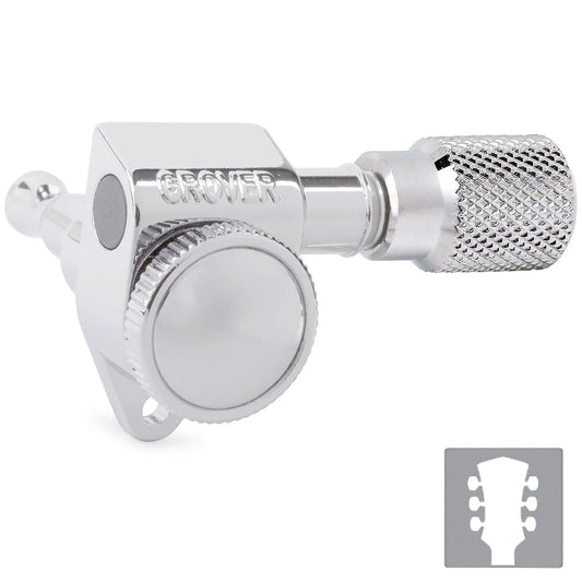 NEW Grover 502 LOCKING Tuners 3x3 Modern Gibson Les Paul KNURLED Buttons, CHROME