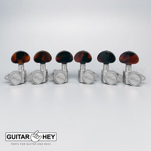 NEW Grover 502 LOCKING Tuners 3x3 Modern Gibson Les Paul Tortoise Buttons CHROME