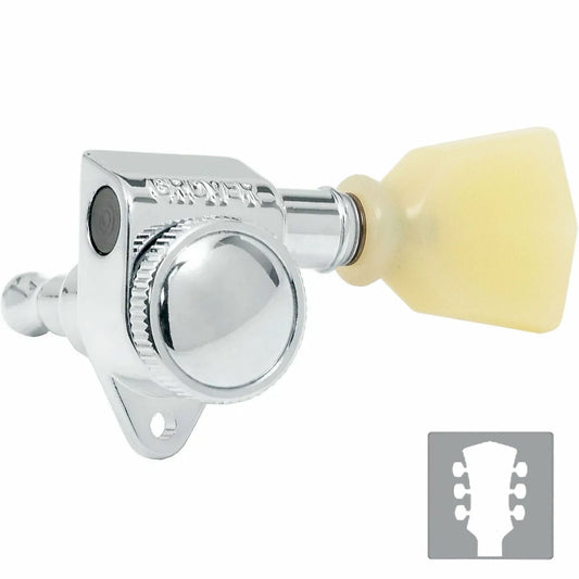 NEW Grover 502 LOCKING Tuners 3x3 Modern Gibson Les Paul KEYSTONE Buttons CHROME