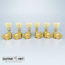 Load image into Gallery viewer, NEW Grover 502 LOCKING Tuners 3x3 Modern Gibson Les Paul KEYSTONE Buttons - GOLD