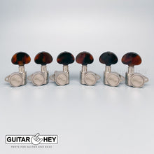 Carregar imagem no visualizador da galeria, NEW Grover 502 LOCKING Tuners 3x3 Modern Gibson Les Paul TORTOISE Buttons NICKEL