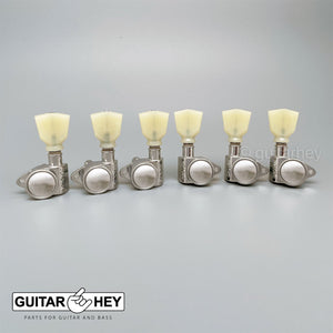 NEW Grover 502 LOCKING Tuners 3x3 Modern Gibson Les Paul KEYSTONE Buttons NICKEL