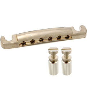 RELIC Gotoh Stop Tailpiece USA Thread Studs for Gibson® USA Guitars, AGED NICKEL
