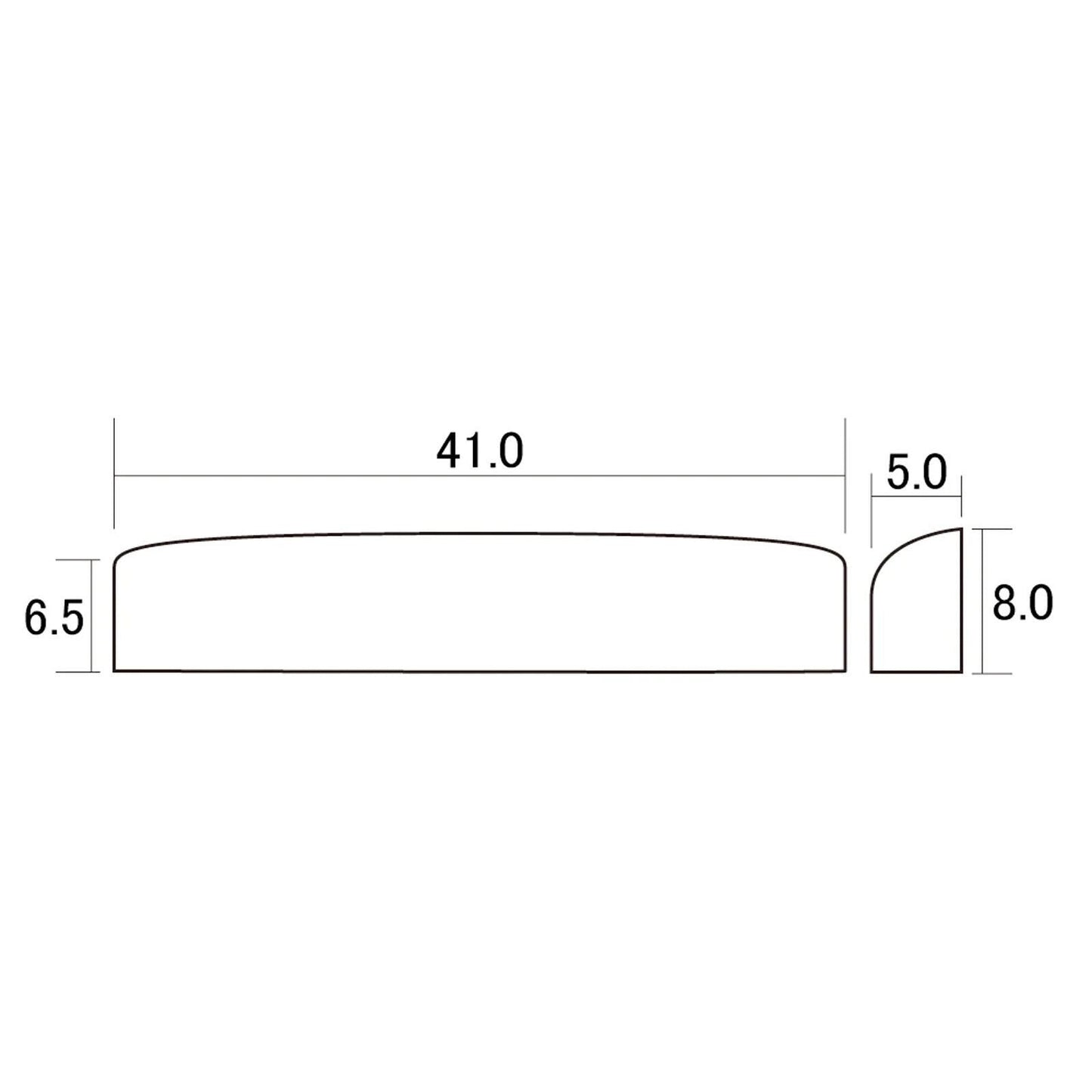 NEW 41mm Unslotted BLANK Brass Nut For Guitar, Angled Top, Curved Sides, 1-5/8"
