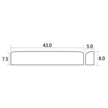 Load image into Gallery viewer, NEW 43mm Unslotted BLANK Brass Nut For Guitar, Angled Top, Flat Sides/Bottom