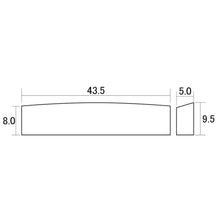 Load image into Gallery viewer, NEW 43.5mm Unslotted BLANK Brass Nut For Guitar, Curved Angled Top, Flat Bottom